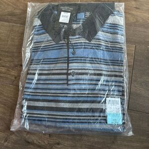 New Greg Norman Collection deep sea sweater polo XXL TTG Merino Wool Color SLBH